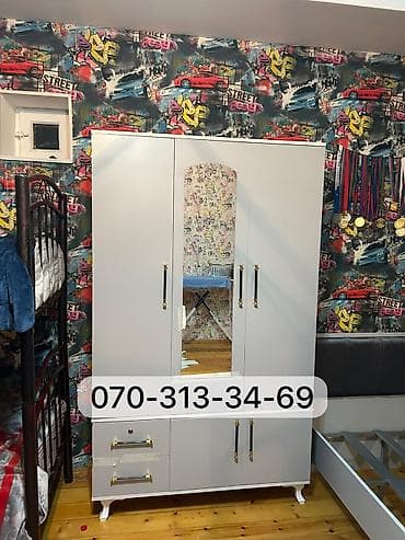 trimo: 3 qapılı paltar dolabı - Ölçü: 120×200 sm - Model: mərkəzdə güzgülü 3 — 5