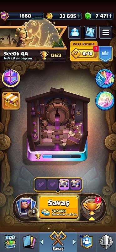 video reqstrator: Clash Royale hesabı – güclü və tam kart kolleksiyası ilə - Kral — 1