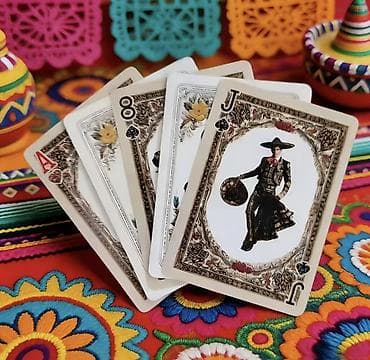 qedimi pullar: Meksika temalı təsvirlərlə bəzədilmiş oyun kartları dəsti - Tam — 2