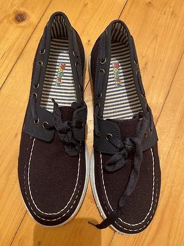 Детская обувь: Uşaq üçün kanvas boat ayaqqabısı – 3 Pommes brendi - Rəng: tünd göy — 2