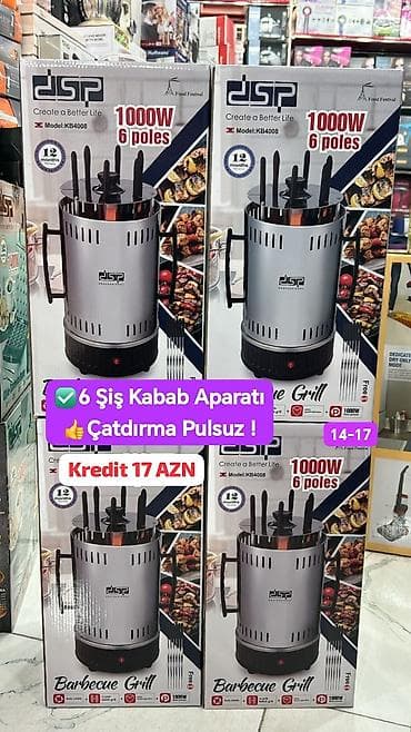 DSP Barbecue Grill – Model KB4008 - 1000W güc - 6 şişlik kabab