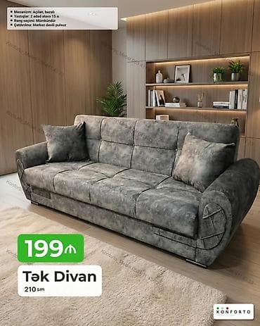 Tək Divan – 210 sm - Mexanizm: açılan, bazalı (yataq funksiyalı və — 1