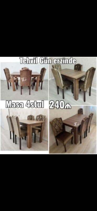 karaca əhmədli: Qonaq otağı üçün, Yeni, 4 stul — 2