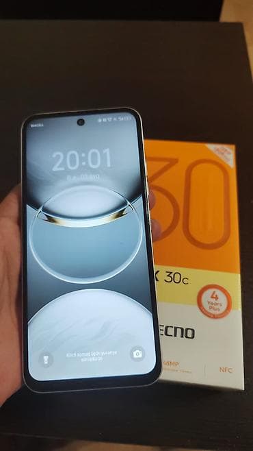 iphone 14 mini: Tecno Spark 30C, 128 GB, rəng - Ağ, Sensor — 3