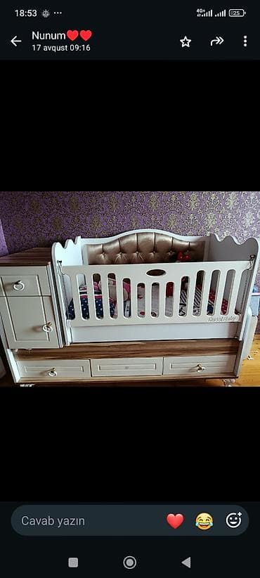 Uşaq beşiyi – modul tipli - Material: ağ rəngli MDP/laminat