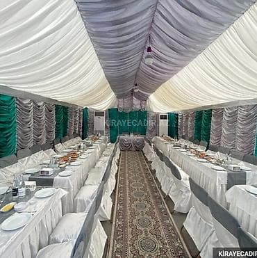 ev tipi çadır: Şadlıq çadırı və inventar icarəsi - Tam qapalı, dekorativ parçalarla — 2