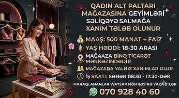 coban axtarilir: Qadın alt paltarı mağazasında geyimlərin səliqəyə salınması üçün xanım — 1