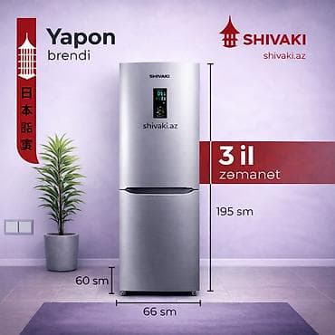 Yeni 2 qapılı Shivaki Soyuducu Satılır, rəng - Gümüşü, Təkərli — 1