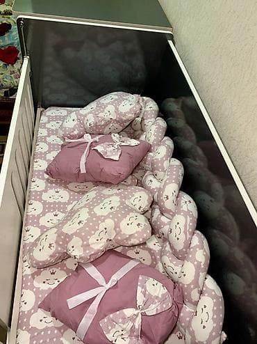 uşaq mebel: Oğlan və qız üçün, Dördbucaq, Beşik, Dəst ilə, Yellənmə mexanizmsiz — 9