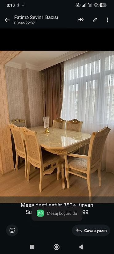 Masa dəsti satılır 350₼. ünvan Sumqayıt. 7343. Fatimə99