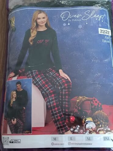 Qadın ayaqqabıları: Qadın pijama dəstləri – 100% pambıq 1) Over Sleep by Poleren – — 2