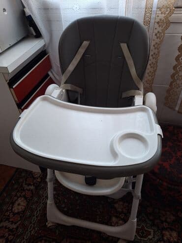 детский монеж dwingler: Uşaq yemək kreslosu - Rəng: boz-ağ - Geniş, çıxarılan və yuyulan — 2