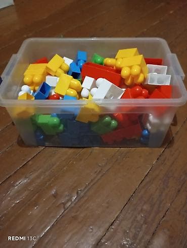 konstruktor maşınlar: Plastik konteynerdə böyük ölçülü uşaq konstruktor dəsti - Parlaq — 1