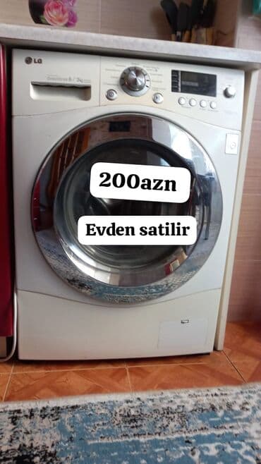 masin ucun soyducu: Paltaryuyan maşın LG, 6 kq, Avtomat, Qurutma var, Kredit yoxdur — 1