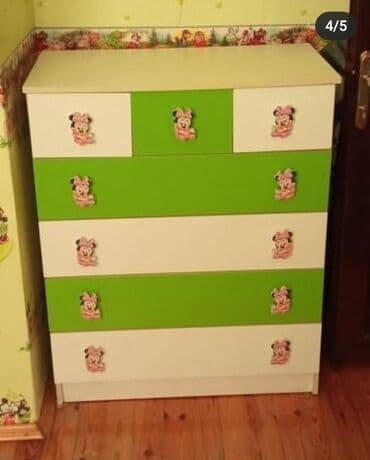 kubik gəncə: Oğlan və qız üçün, İşlənmiş, Təknəfərlik çarpayı, Dolab, Komod, Tumba — 3