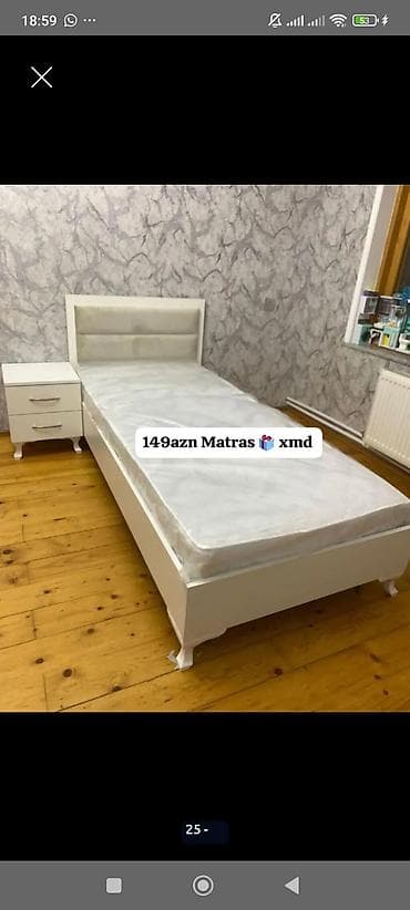 intex matras: Tək nəfərlik çarpayı dəsti - Rəng: ağ - Başlıq: yumşaq döşəməli — 1