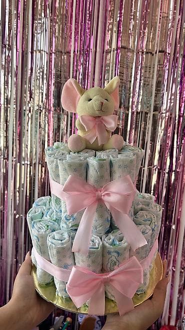 pamp: ✨🩷Sifarişlə pampers (bez) tortları.🩷✨ İstənilən formada düzəldilir — 4