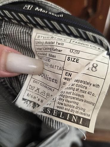 kişi sepi: Marselini kişi şalvarı – 100% kətan - Brend: Marselini - Material — 3