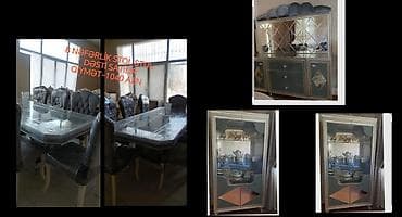 барная стойка из дерева: Для гостиной, Нераскладной, Прямоугольный стол, 8 стульев — 1