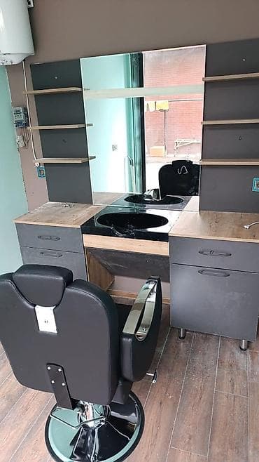 Digər salon, tibbi mebel: Bərbər/kosmetologiya işləri üçün peşəkar iş yeri dəsti - Geniş divar — 1