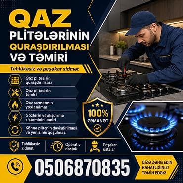 Qaz plitələrinin quraşdırılması və təmiri – təhlükəsiz və peşəkar — 1