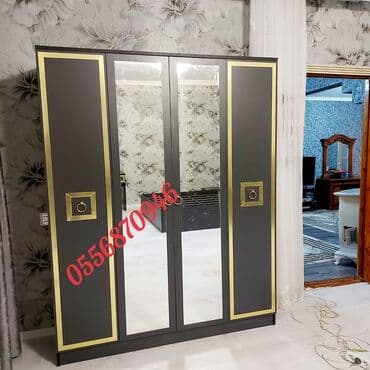 şkaf ucuz: Yeni, Açılan, 4 qapılı Düz dolab, Qarderob, paltar dolabı, Azərbaycan — 4