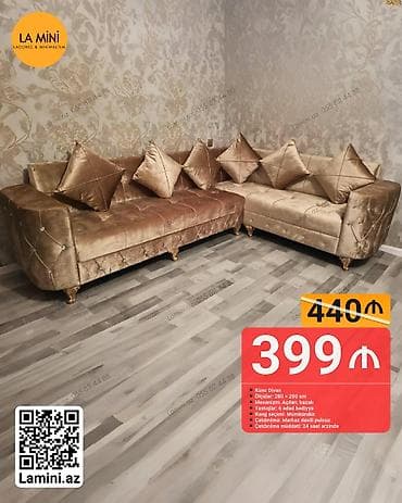 modern divan: Künc divan, Açılan, Bazalı, Şəhərdaxili pulsuz çatdırılma — 1