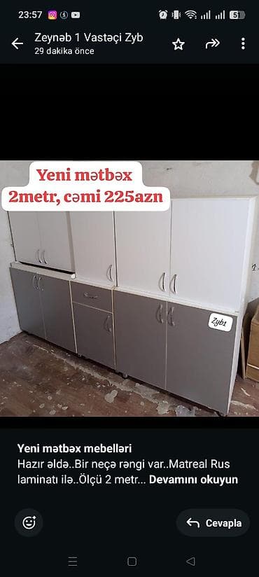 *Yeni mətbəx mebelləri* Hazır əldə. Bir neçə rəngi var. Matreal Rus lalafo.az -da *Yeni mətbəx mebelləri* Hazır əldə. Bir neçə rəngi var. Matreal Rus