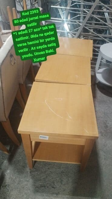 Digər mebel: Kod 2393 80 ədəd jurnal masa satilir *1 ədədi 27 azn* tək tək — 1