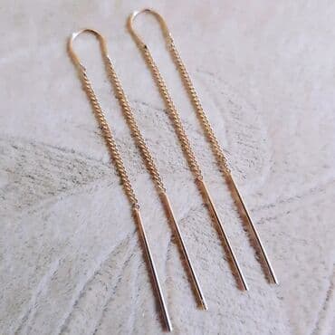 tək qaş: Sırğa, Sarı qızıl, 585 Əyar, 214 g — 2