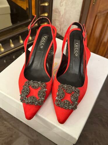 derihan ayakkabı: Tuflilər, Ölçü: 37, rəng - Qırmızı, İşlənmiş — 2