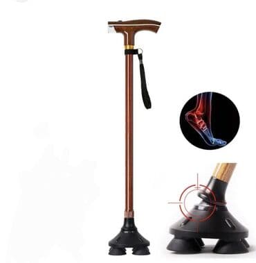 4 ayaqli celik: Əsa xasa baston çəlik Teleskopik çoxayaqlı əl əsası - Ergonomik T — 1