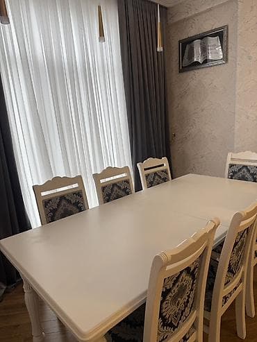 Qonaq otağı üçün, Açılan, Dördbucaq masa, 6 stul — 1