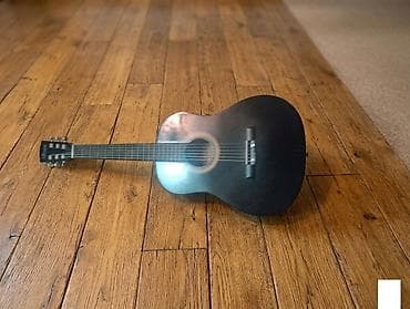 Klassik akustik gitara – qara mat korpuslu, 6 simli, tam ölçülü (tam