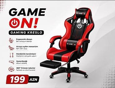 🔥 GameOn Gaming Kreslo – Rahat və Sərfəli! 💺 Oyun və gündəlik istifadə — 1