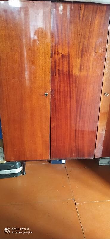 balkon dolab: Taxta şkaf - Material: cilalanmış taxta (isti qəhvəyi rəng, təbii — 1