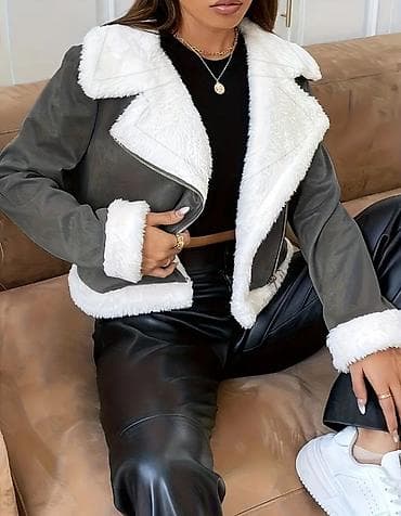 boyun bagi: • SİFARİŞLƏ GƏTİRİLİR 🛍️ • Qadınlar üçün süni xəz detallı qısa — 2