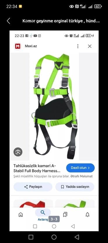 Yüksək işlərdə işləmək üçün, təhlükəsizlik kəməri