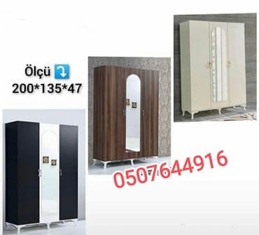 Yeni, Açılan, 3 qapılı Düz dolab, Qarderob, paltar dolabı, Azərbaycan