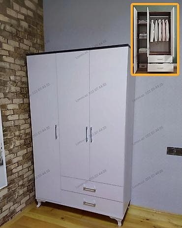 3 qapılı dolab Geyimlərinizi nizamlı saxlamaq üçün ideal, geniş — 1