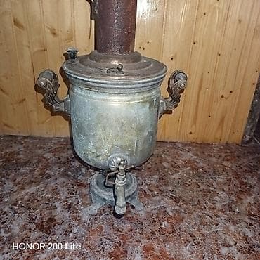ev eşyası: Klassik kömür/sobaya qoşulan samovar - Material: metal gövdə — 2