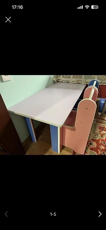 bagca mebelleri satilir: İşlənmiş, Dördbucaq masa, 2 stul — 2