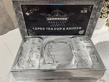 Çay dəsti, rəng - Ağ, Farfor, Schafer, 6 nəfərlik, Türkiyə