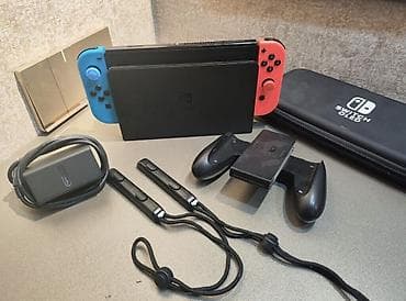 Elektronika: Nintendo Switch konsolu – neon mavi/qırmızı Joy‑Con nəzarətçiləri ilə — 1