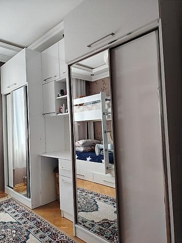 skaf paltar: 2 qapılı, Güzgülü, Ağ, Digər material, Kupe, Düz dolab — 1
