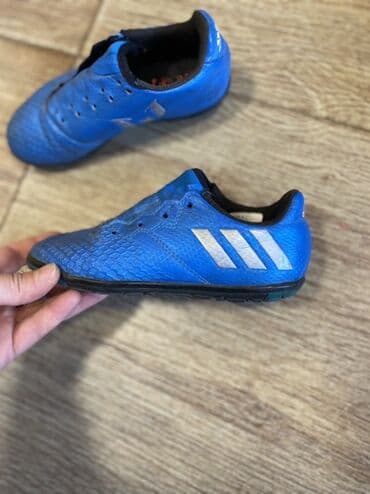 детские кроссовки для футбола: Uşaq üçün futbol ayaqqabısı – Adidas - Rəng: mavi, yanlarda 3 zolaq — 2