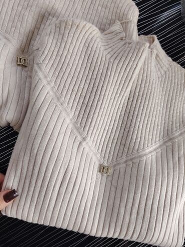 Нижнее белье: Qadın sviteri – bej rəngli, nazik şaquli rezin toxuma - Yarımboğaz — 2