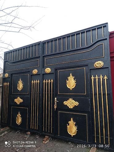 Santexnika: İşlənmiş Dəmir Həyət darvazası, Mexaniki, Qapı ilə, rəng - Qara, Kredit yoxdur, Ödənişli çatdırılma — 5