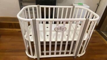 Mərmər effektli PVC panellər: Oğlan və qız üçün, Yumru, Beşik, Dəst ilə, Matras ilə, Yellənmə mexanizmsiz — 4