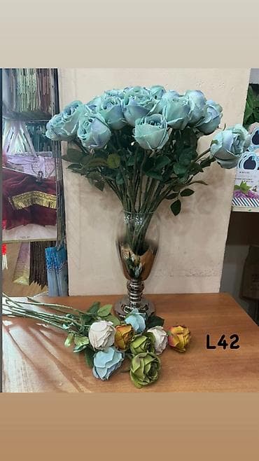 dekor suni guller: Süni pion gülləri – L9 - Rənglər: krem, ağ, açıq-sarı, tünd — 10